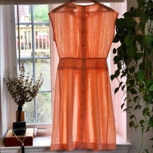 Vintage 1980s Peach Button Sundress 🍑🌾